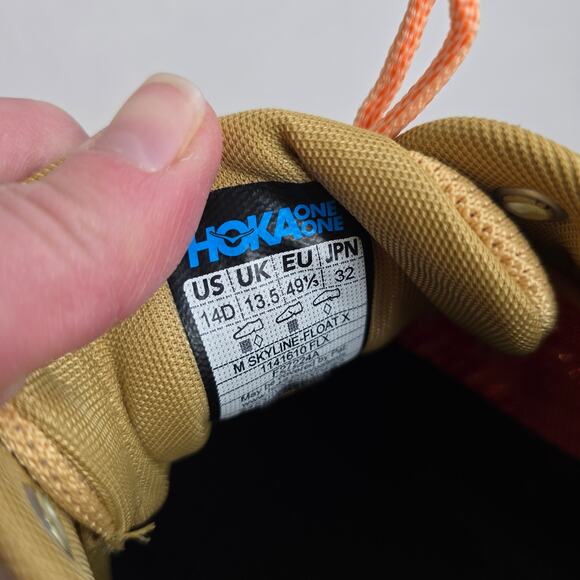 Hoka Skyline Float X Mens Size 14D Sneakers Flaxseed Pollen 1141610 Hiking Shoes